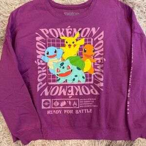 Purple/Pink Pokémon "Ready for Battle" Graphic Sweatshirt